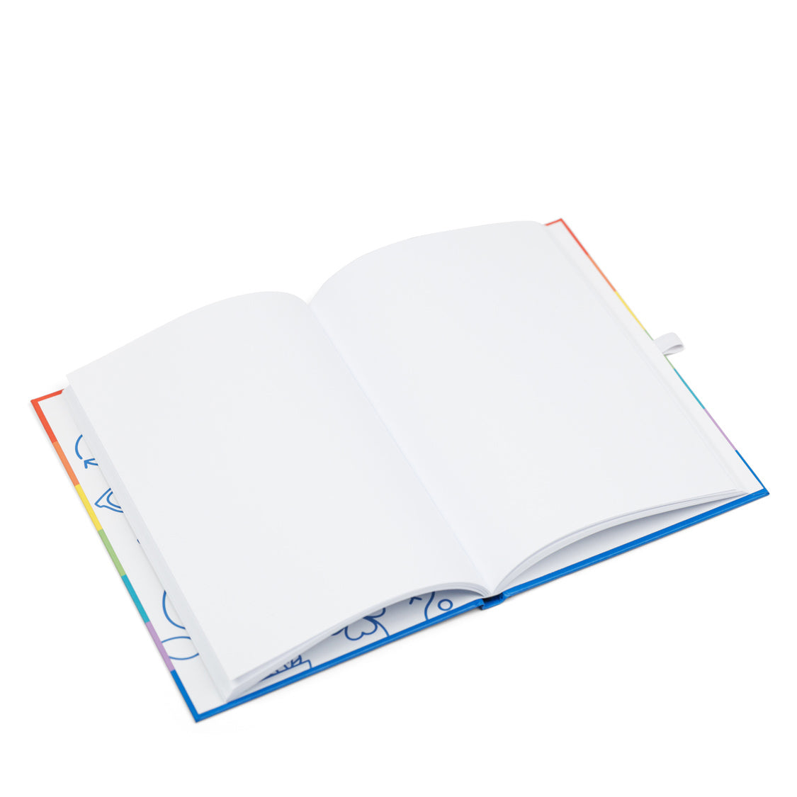 Innenseiten des Notizbuchs, weiß und blanko.