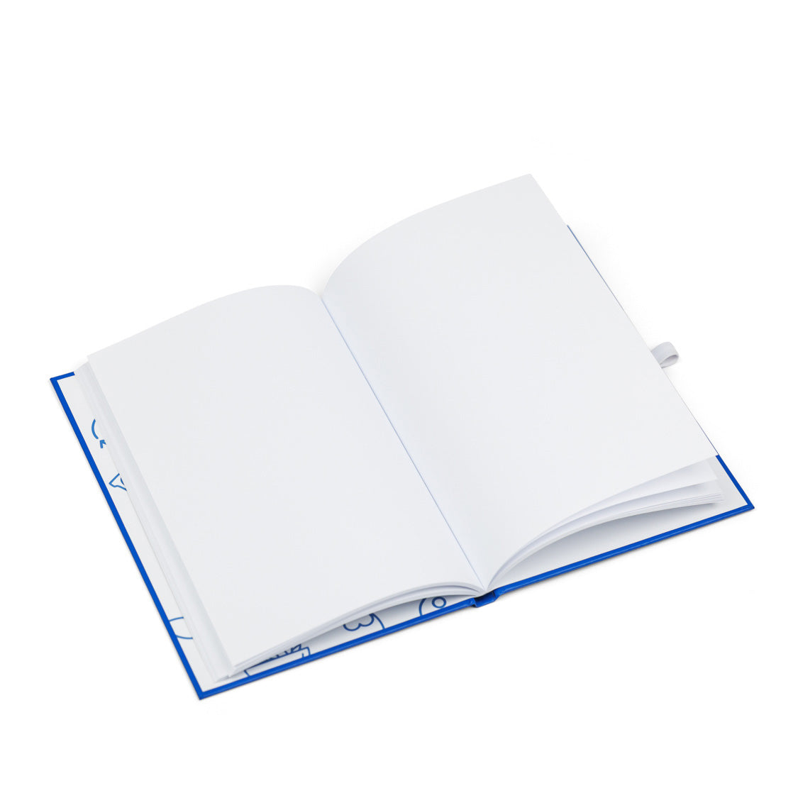 Innenseiten des Notizbuchs, weiß und blanko.